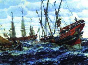 Е.Е.Лансере. Корабли времён Петра I